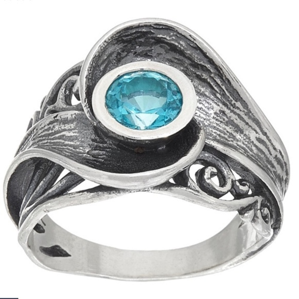 Or Paz Sterling Silver Blue Apatite Lace Ring
